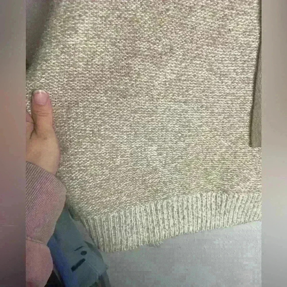 Ruby Moon Size Small Cropped Pullover Hooded Sweater Neutral Brown Knit Boxy - Picture 3 of 8